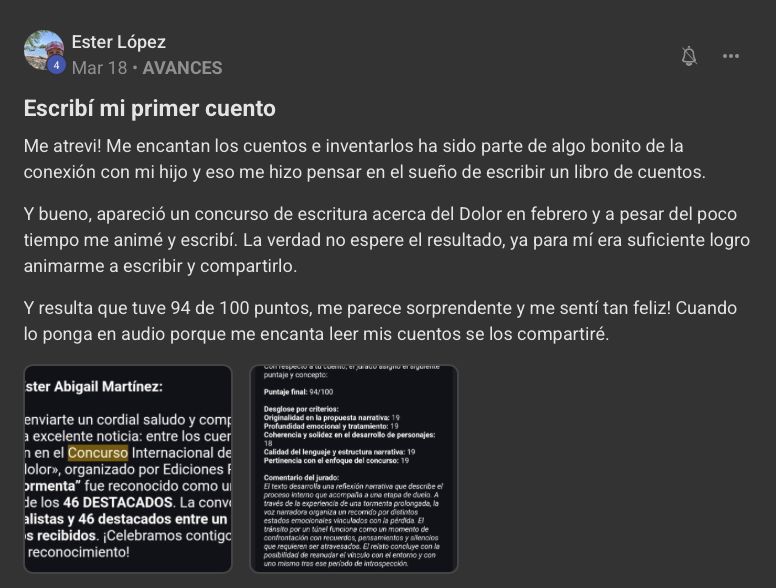 Testimonio Ester López — Escribí mi primer cuento